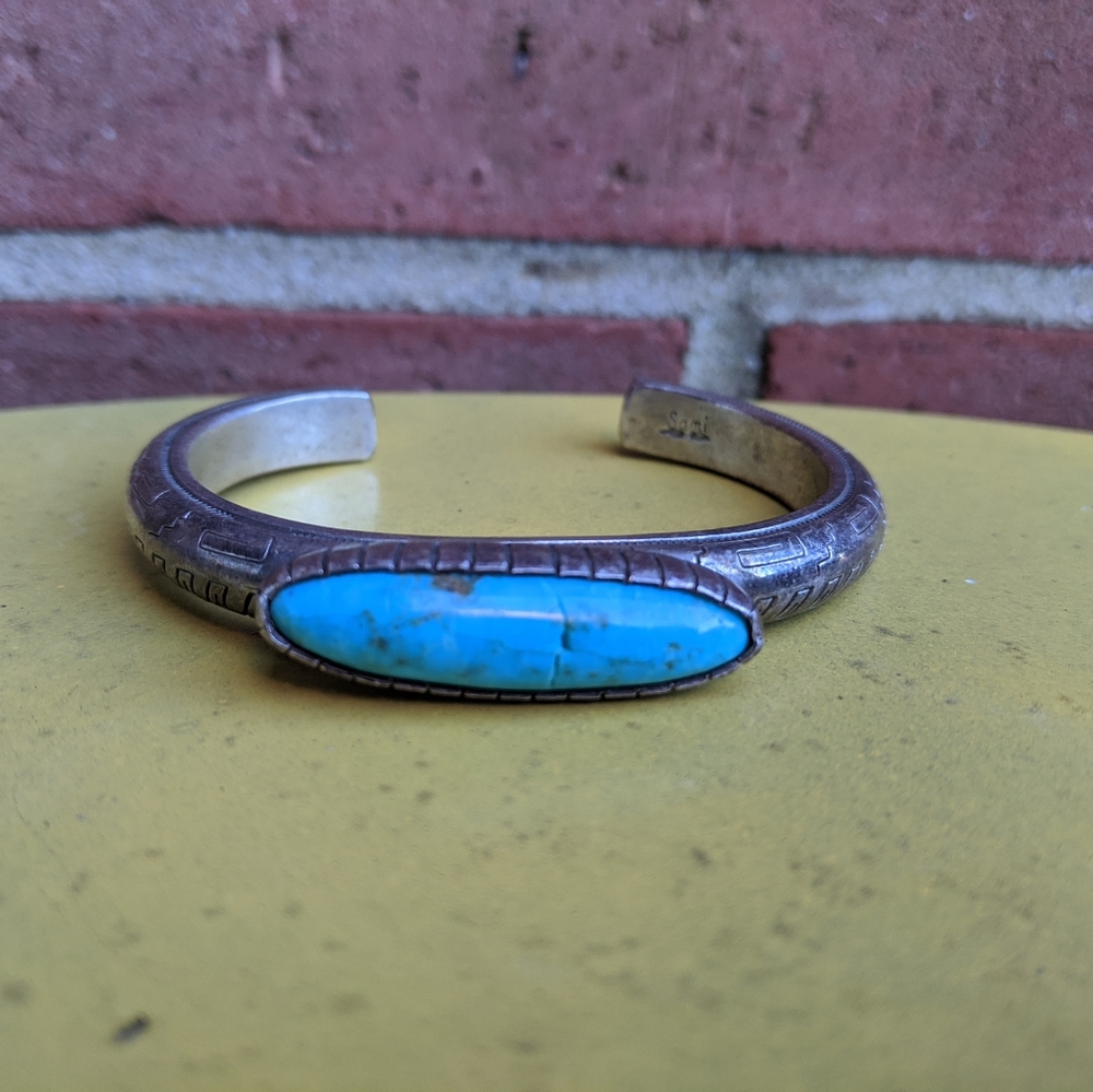 Turquoise Cuff Bracelet by Sami Bentoine